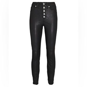 Veronica Beard Women’s Lamb Leather High-Rise Debbie Ankle Skinny Pant